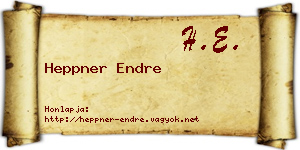 Heppner Endre névjegykártya